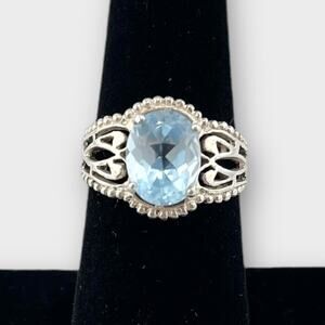 STERLING Silver & Blue Topaz ring Size 6.5